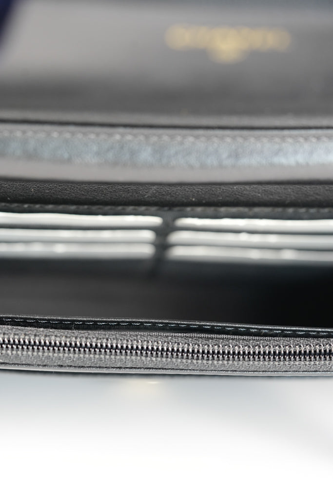 Boy Wallet On Chain (WOC) in Black Quilted Caviar Leather and Aged Gold Hardware Series 29 | Purse Maison Luxury Bags Shop