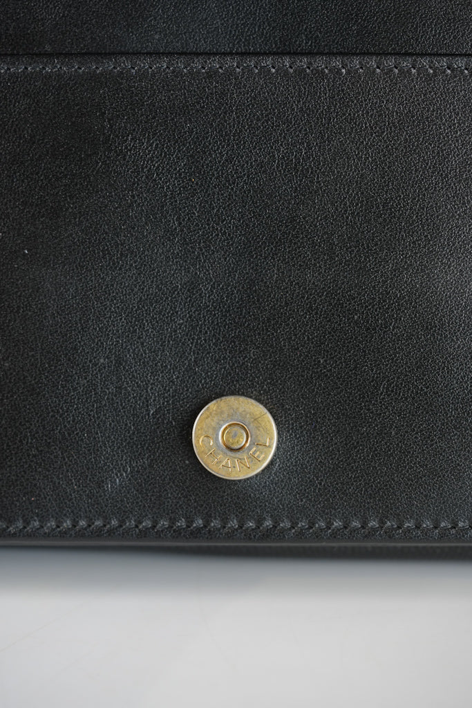 Boy Wallet On Chain (WOC) in Black Quilted Caviar Leather and Aged Gold Hardware Series 29 | Purse Maison Luxury Bags Shop