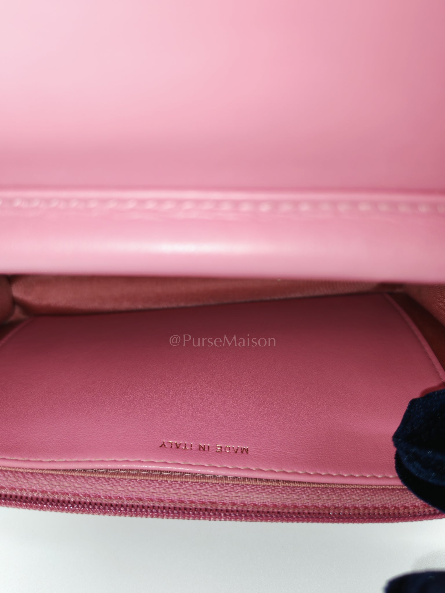 Boy Wallet On Chain (WOC) in Pink Calfskin Leather and Aged Gold Hardware Series 26 | Purse Maison Luxury Bags Shop