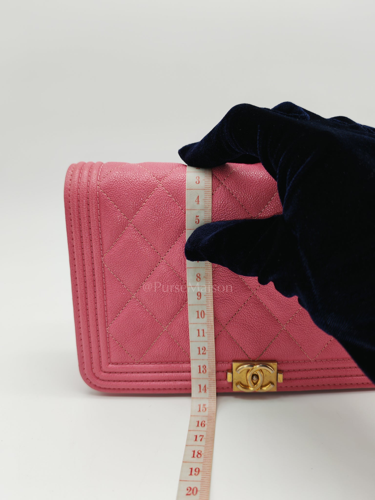 Boy Wallet On Chain (WOC) in Pink Calfskin Leather and Aged Gold Hardware Series 26 | Purse Maison Luxury Bags Shop
