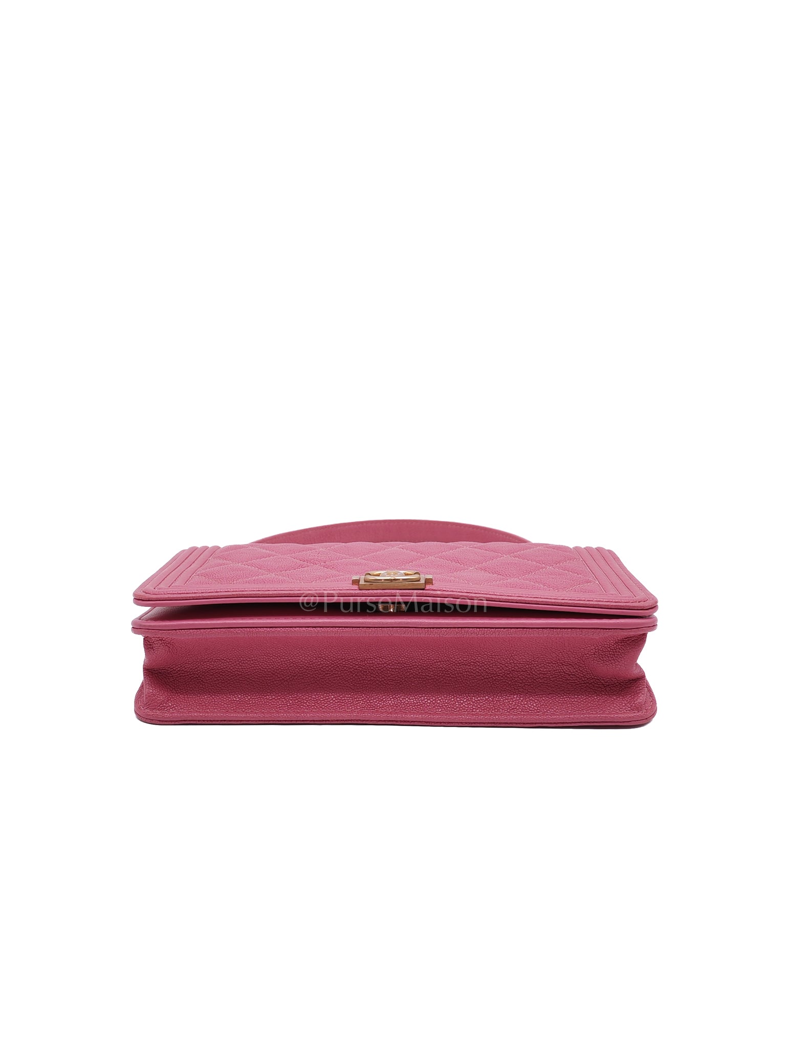 Boy Wallet On Chain (WOC) in Pink Calfskin Leather and Aged Gold Hardware Series 26 | Purse Maison Luxury Bags Shop