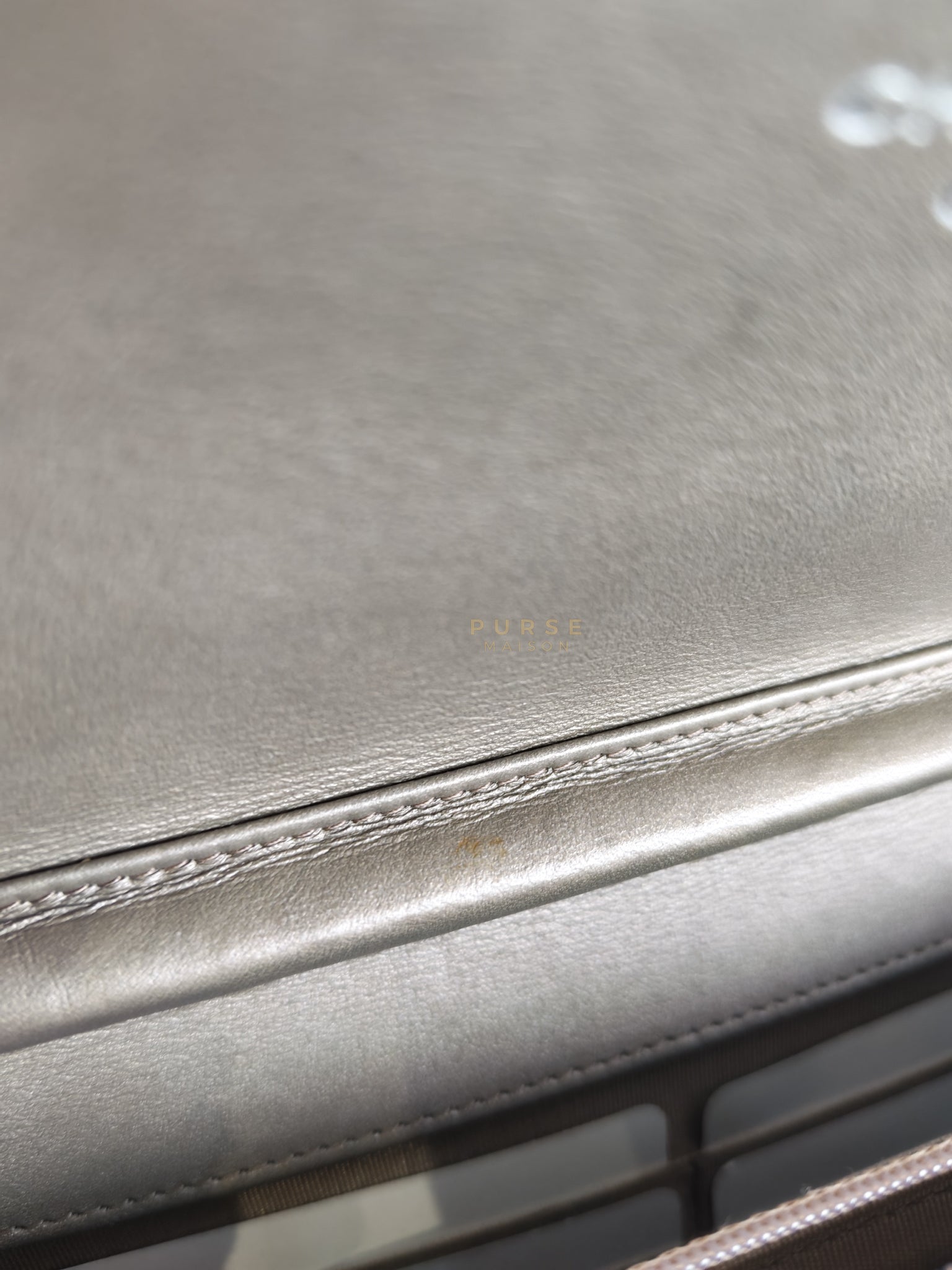 Boy Wallet On Chain (WOC) Metallic Brown in Caviar Leather and Ruthenium Hardware Series 24 | Purse Maison Luxury Bags Shop