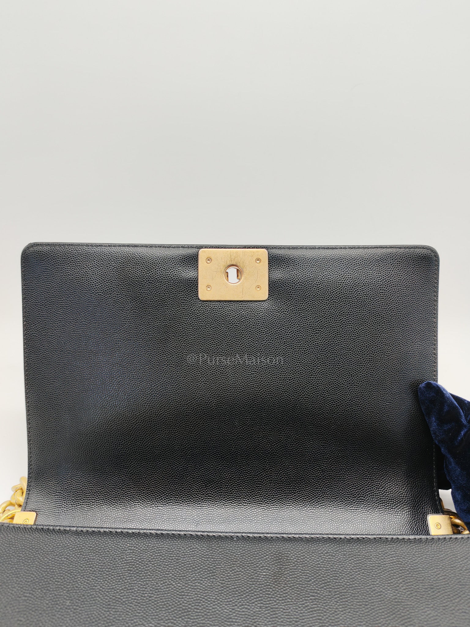 Le Boy New Medium in Black Quilted Caviar Leather & Aged Gold Hardware Series 28
