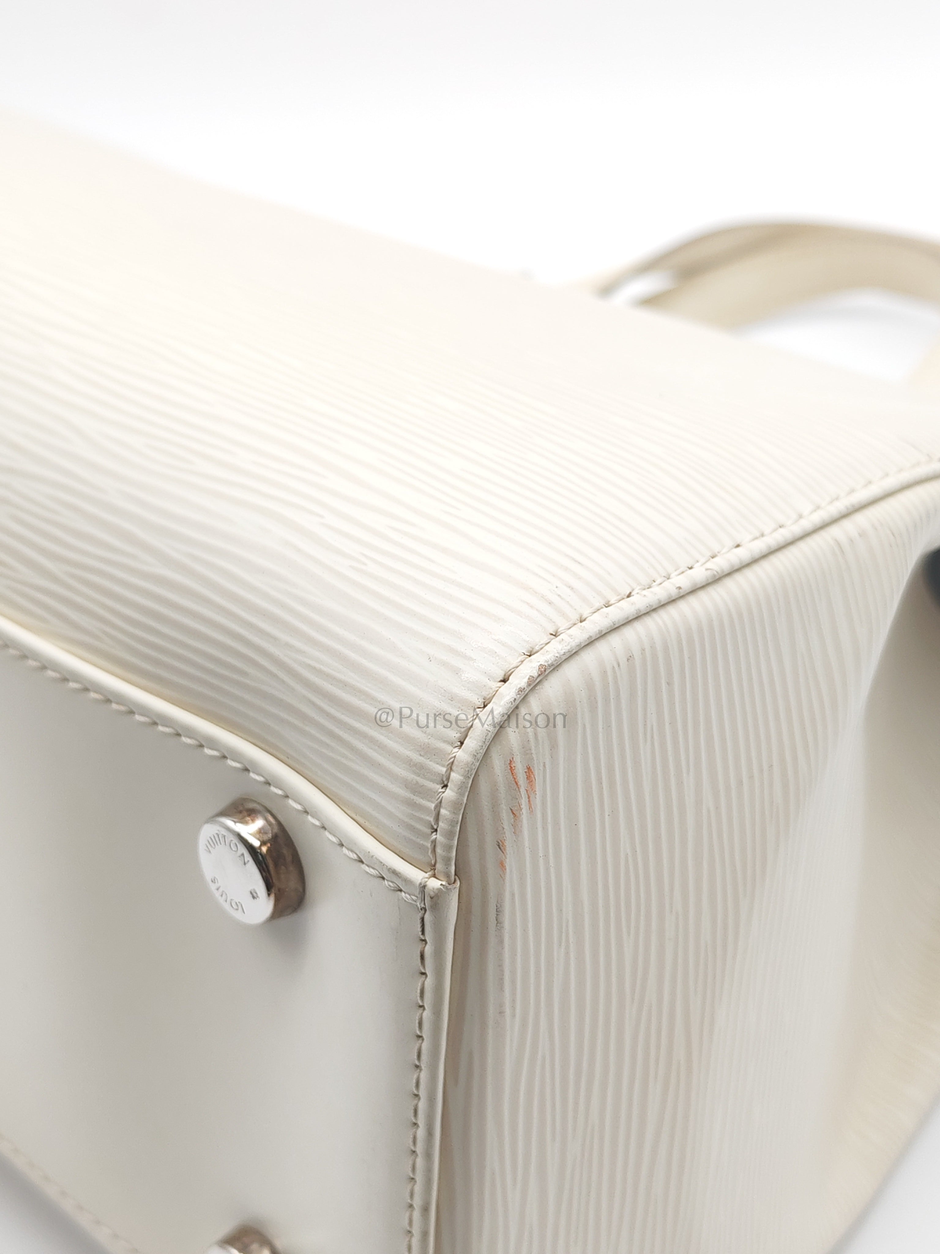 Brea GM in White Ivorie Epi Leather & Silver Hardware | Purse Maison Luxury Bags Shop
