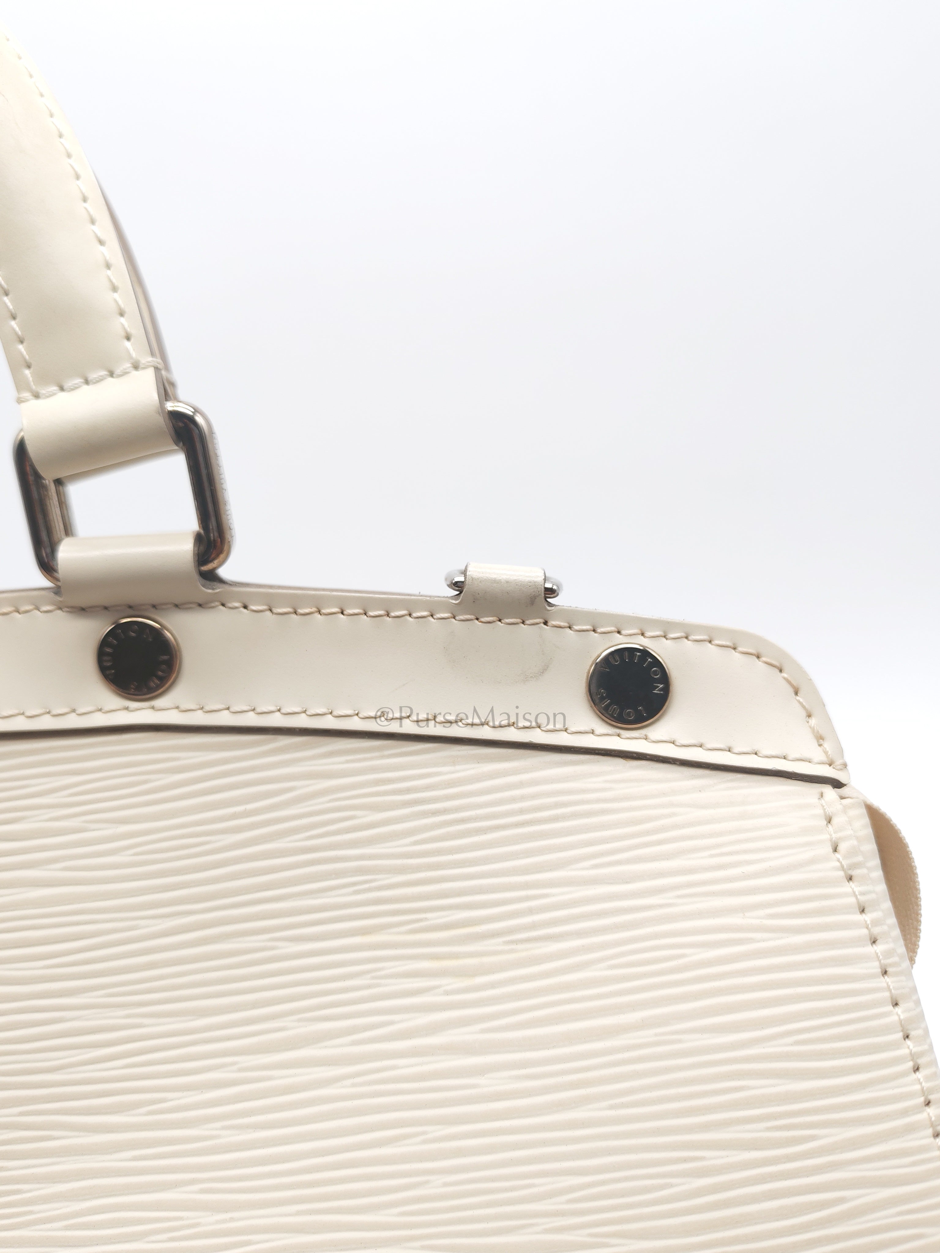 Brea GM in White Ivorie Epi Leather & Silver Hardware | Purse Maison Luxury Bags Shop