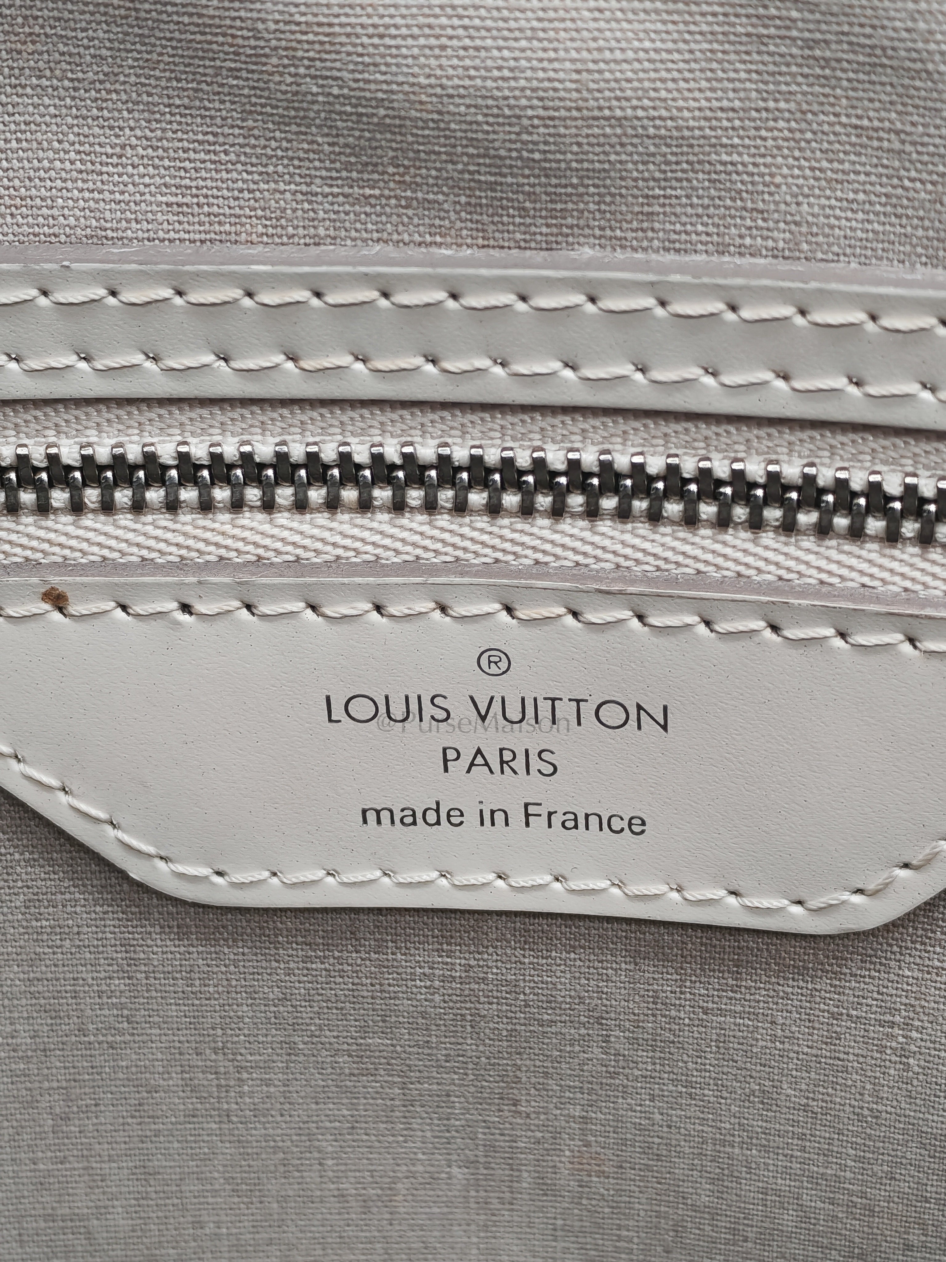 Brea GM in White Ivorie Epi Leather & Silver Hardware | Purse Maison Luxury Bags Shop