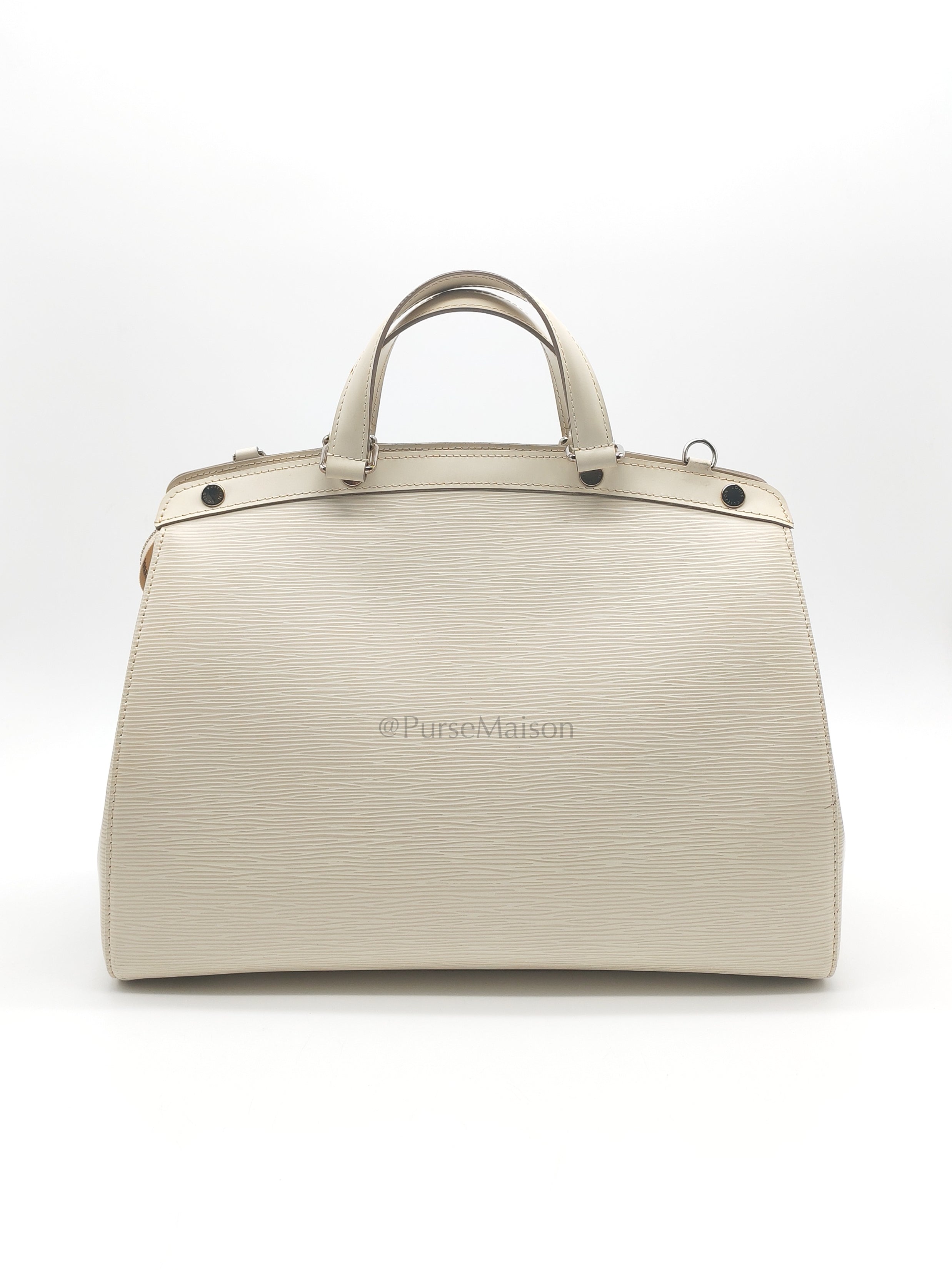 Brea GM in White Ivorie Epi Leather & Silver Hardware | Purse Maison Luxury Bags Shop