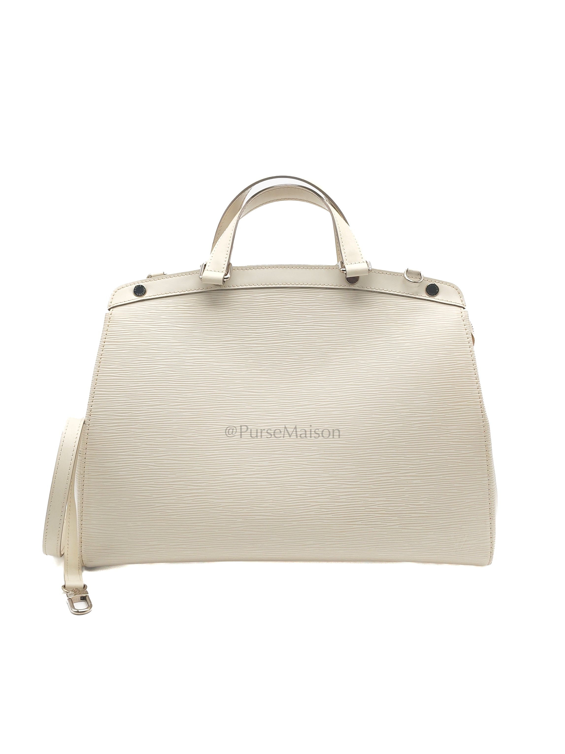 Brea GM in White Ivorie Epi Leather & Silver Hardware | Purse Maison Luxury Bags Shop