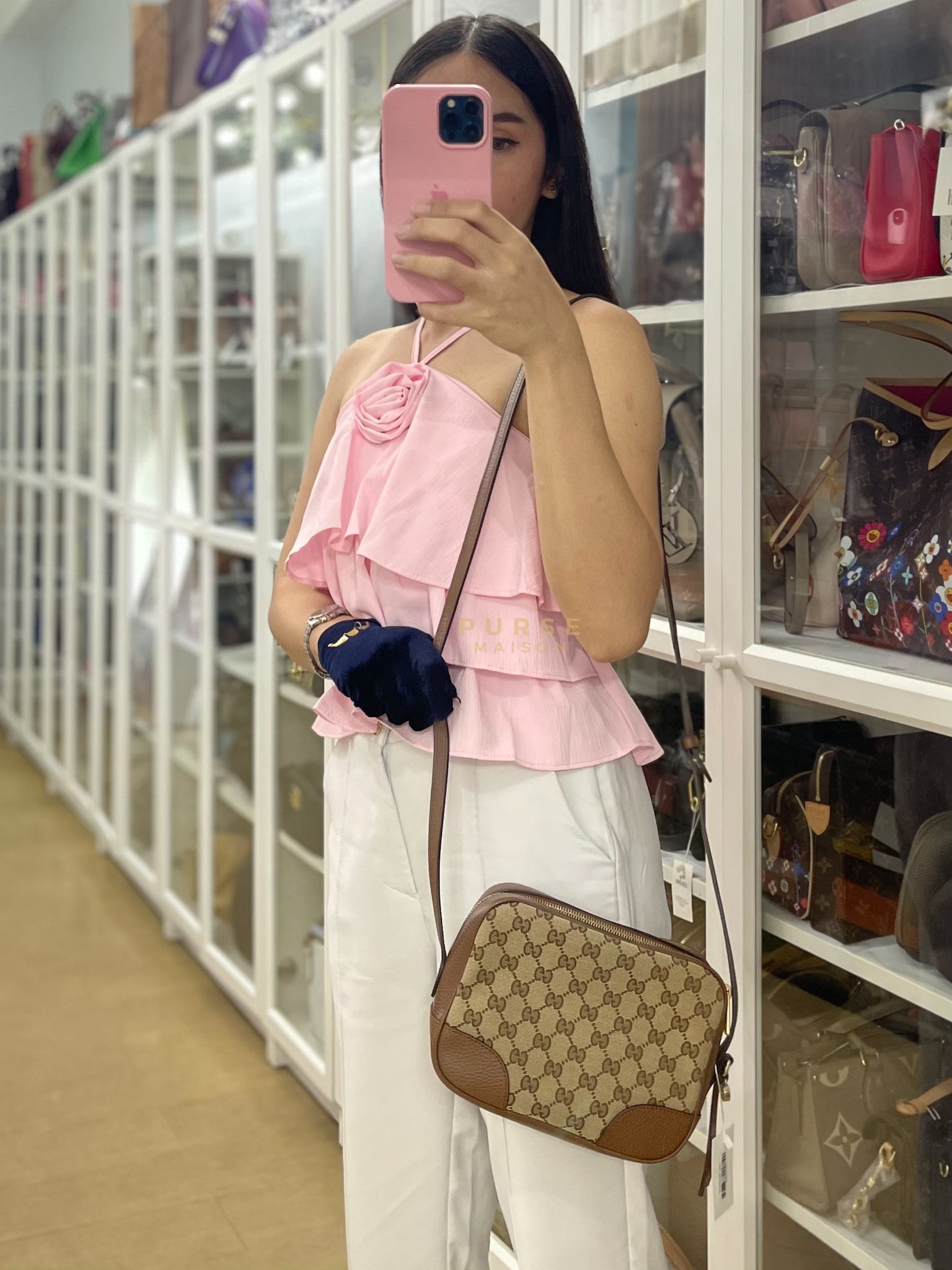Bree Mini Messenger Bag in GG Canvas | Purse Maison Luxury Bags Shop