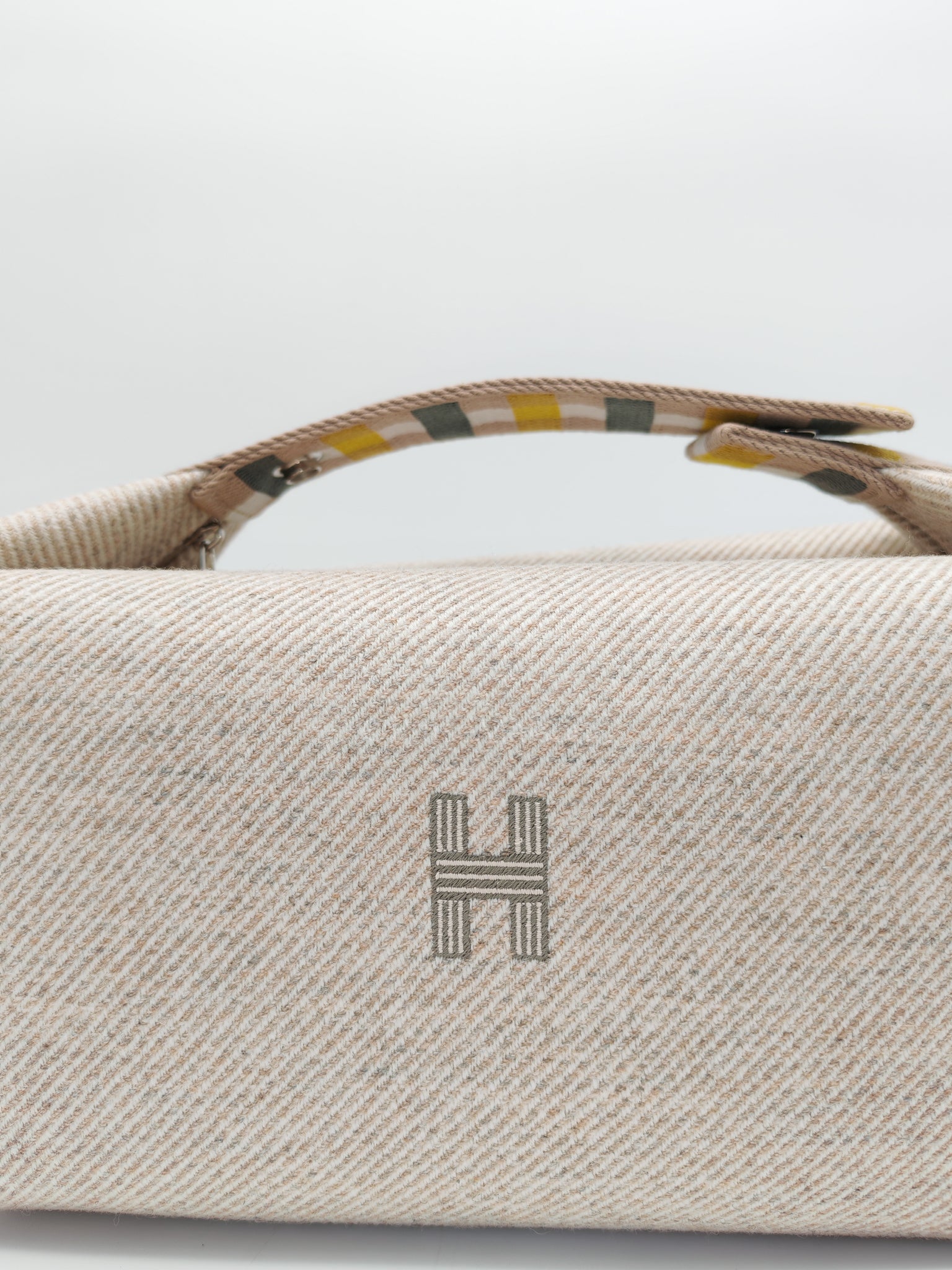 Bride a Brac Au Carre GM Cotton Seigle/Yellow Handbag | Purse Maison Luxury Bags Shop