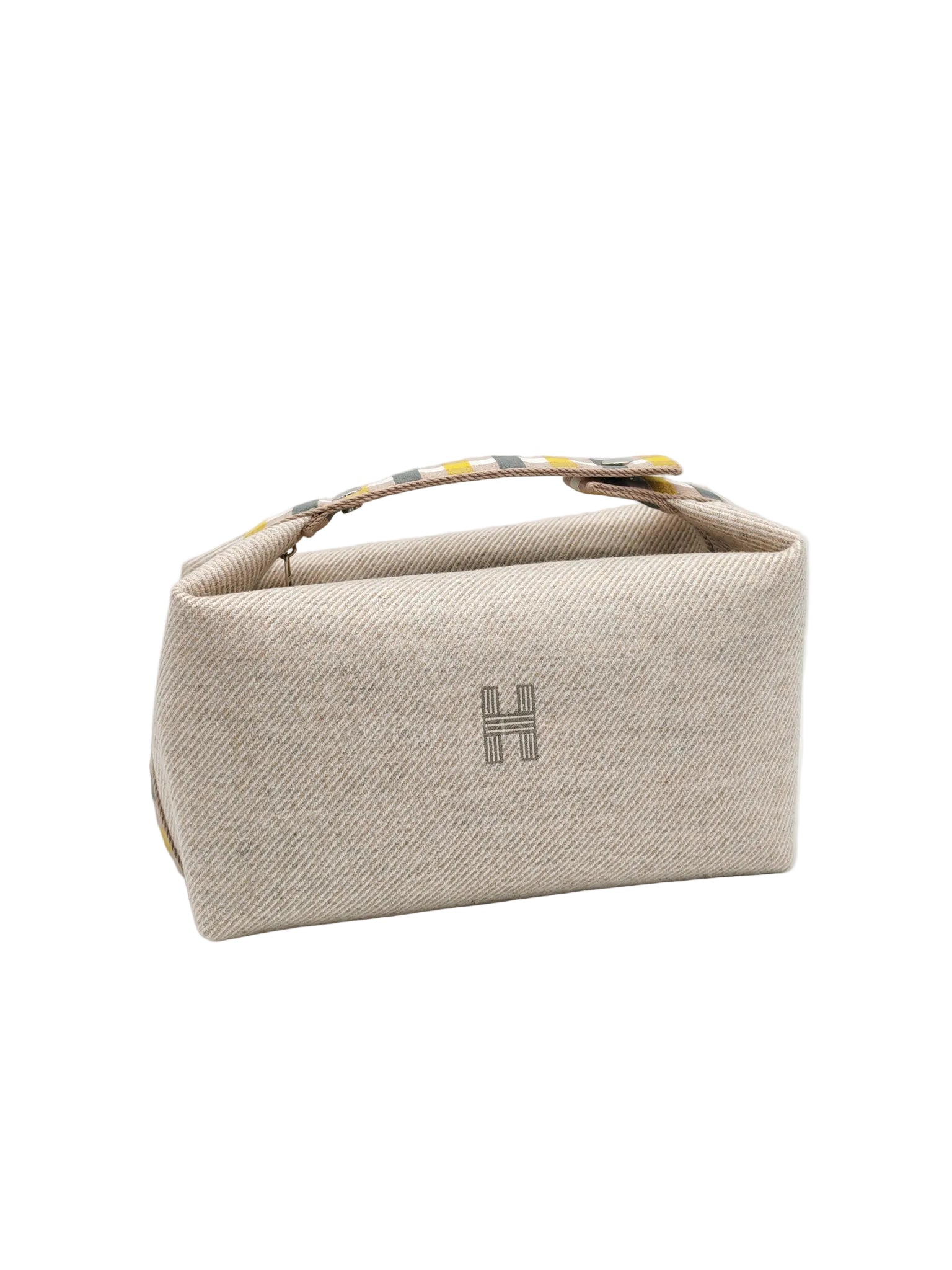 Bride a Brac Au Carre GM Cotton Seigle/Yellow Handbag | Purse Maison Luxury Bags Shop