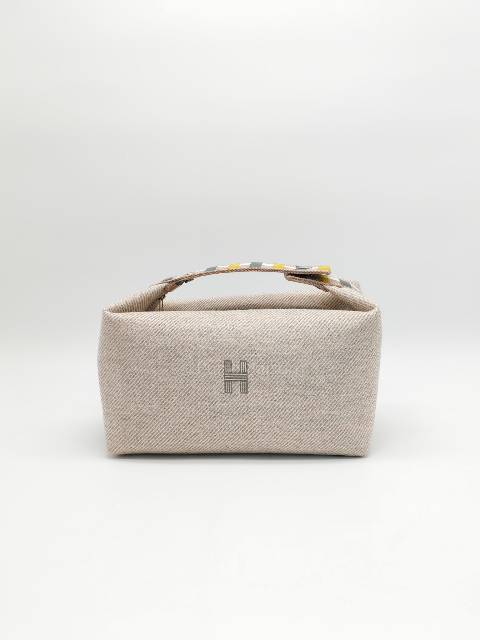 Bride a Brac Au Carre GM Cotton Seigle/Yellow Handbag | Purse Maison Luxury Bags Shop