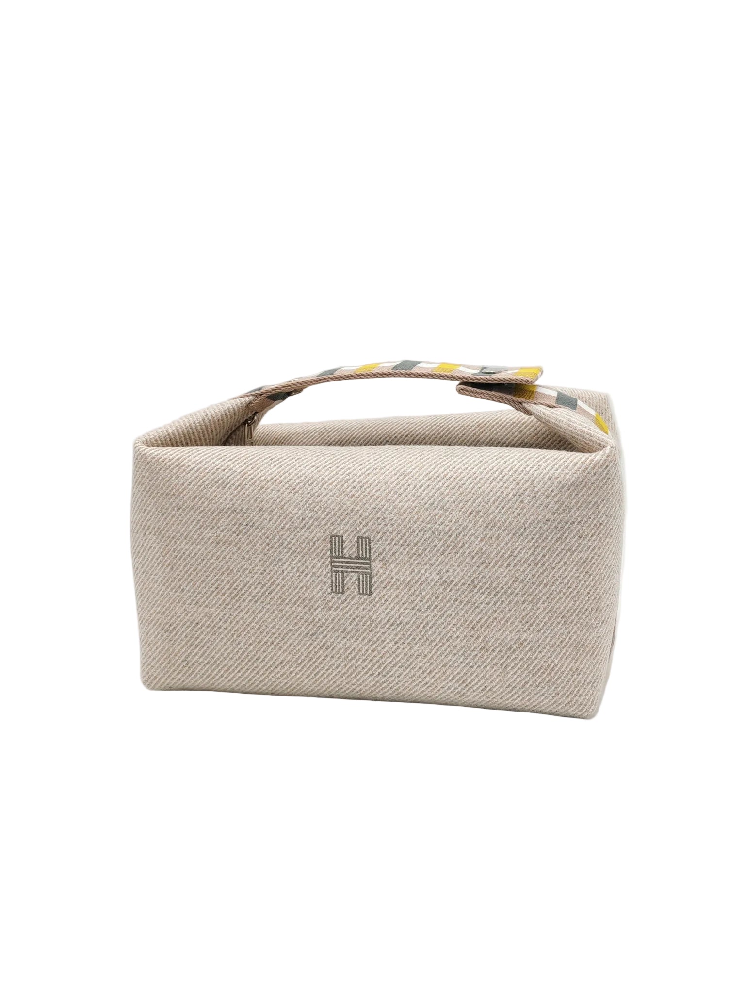 Bride a Brac Au Carre GM Cotton Seigle/Yellow Handbag | Purse Maison Luxury Bags Shop