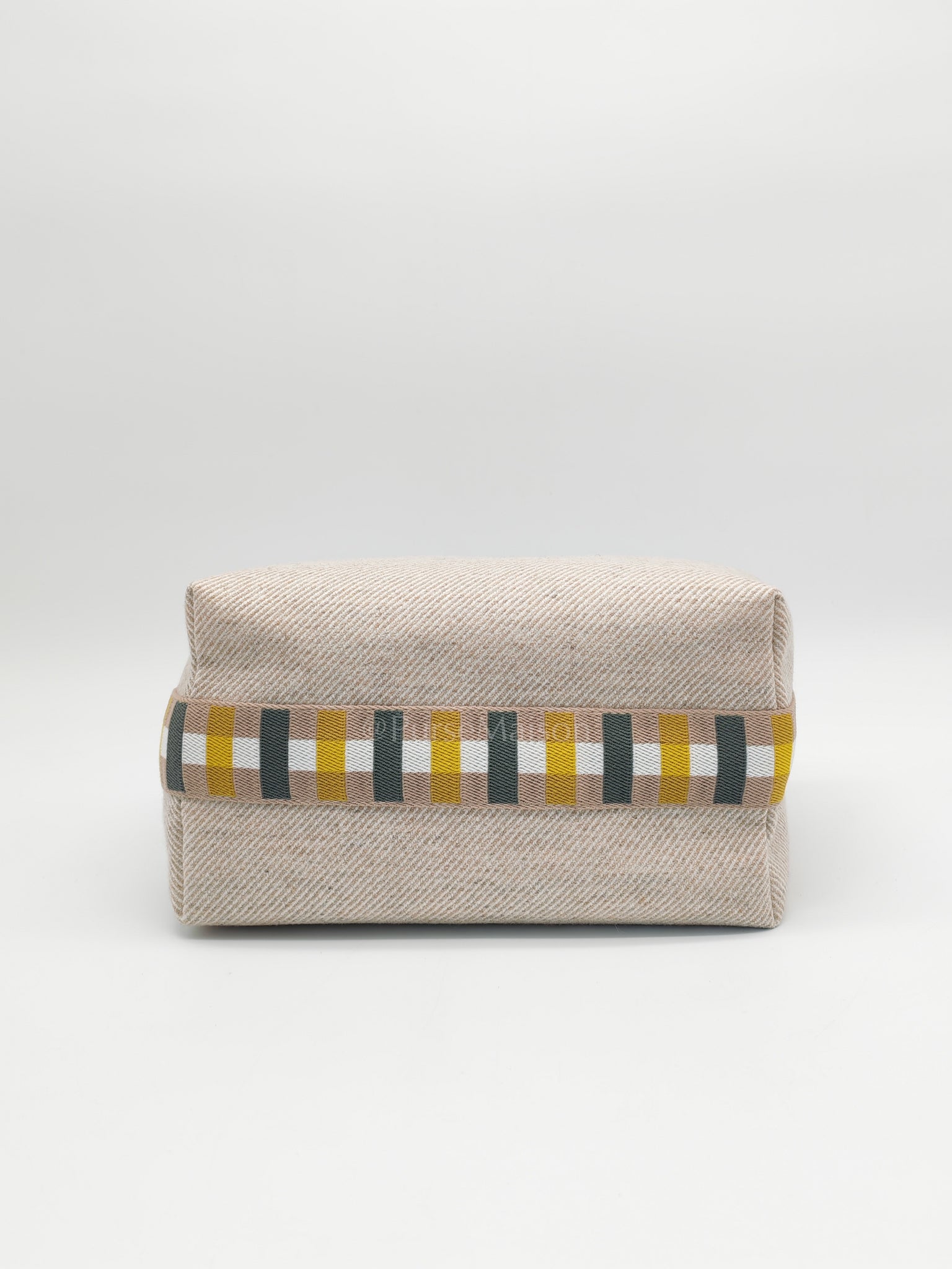 Bride a Brac Au Carre GM Cotton Seigle/Yellow Handbag | Purse Maison Luxury Bags Shop