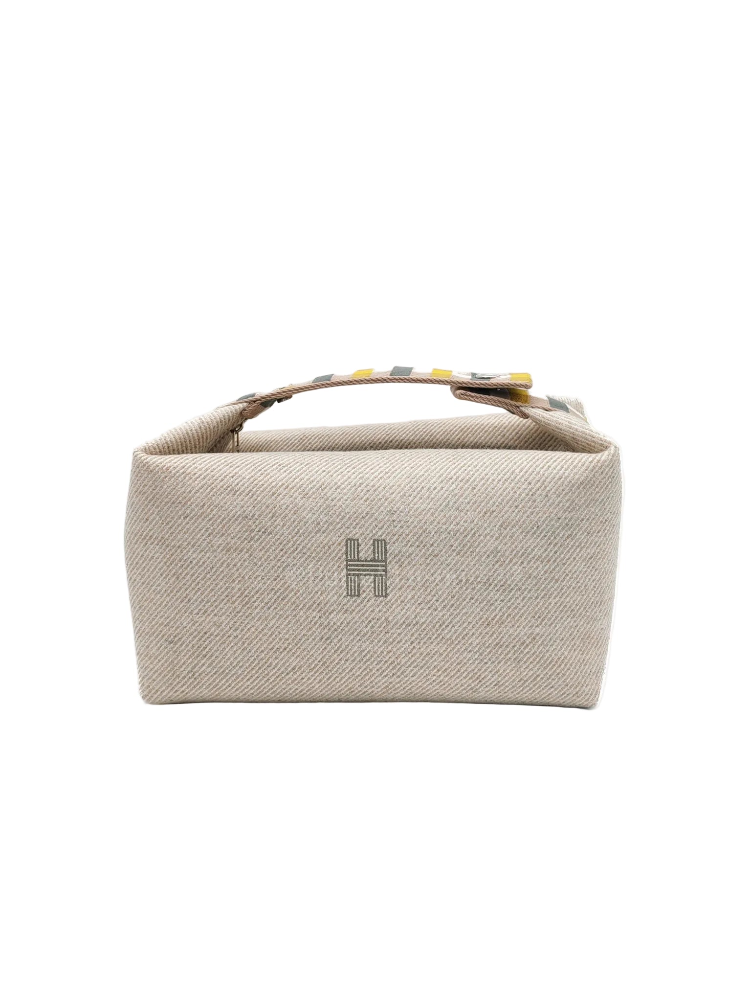 Bride a Brac Au Carre GM Cotton Seigle/Yellow Handbag | Purse Maison Luxury Bags Shop