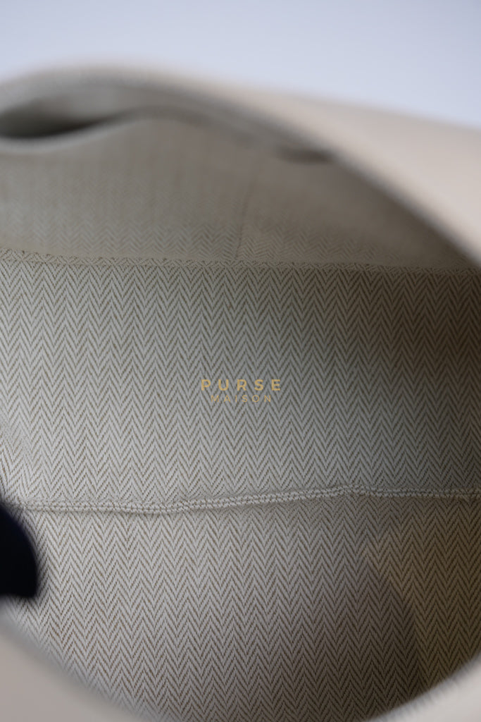 Bride A Brac PM Cosmetic Pouch in White/Cream Canvas and Palladium Hardware | Purse Maison Luxury Bags Shop