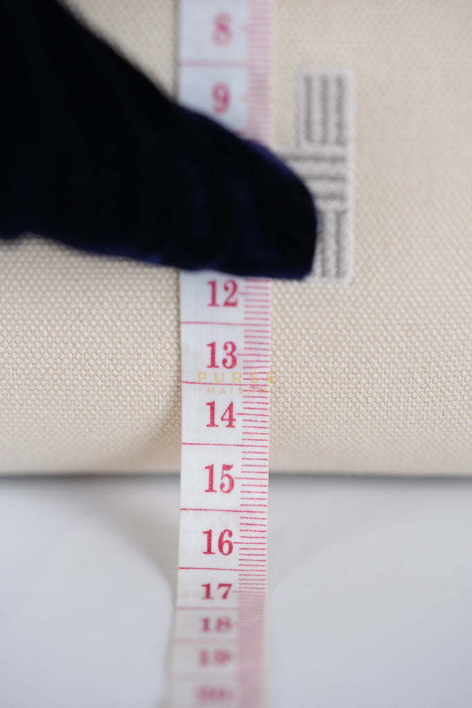 Bride A Brac PM Cosmetic Pouch in White/Cream Canvas and Palladium Hardware | Purse Maison Luxury Bags Shop