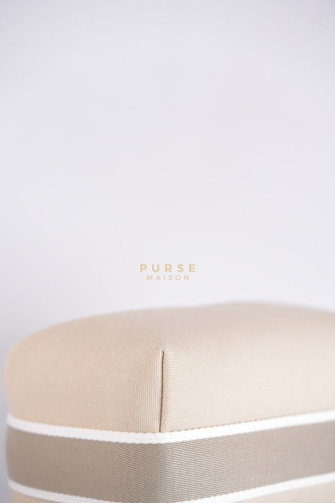 Bride A Brac PM Cosmetic Pouch in White/Cream Canvas and Palladium Hardware | Purse Maison Luxury Bags Shop