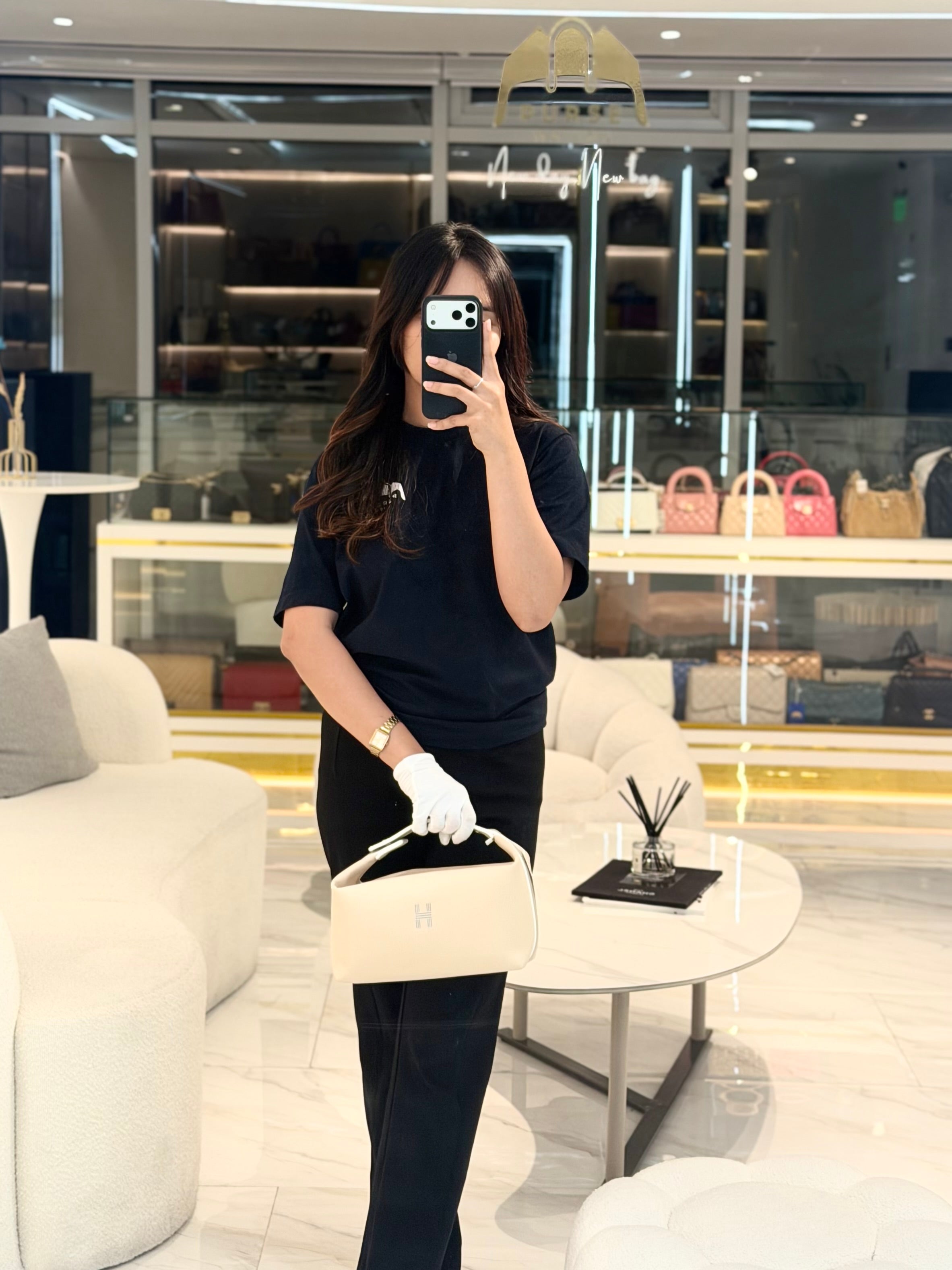 Bride A Bric GM Natural Cotton Vanity Case in Palladium Hardware | Purse Maison Luxury Bags Shop