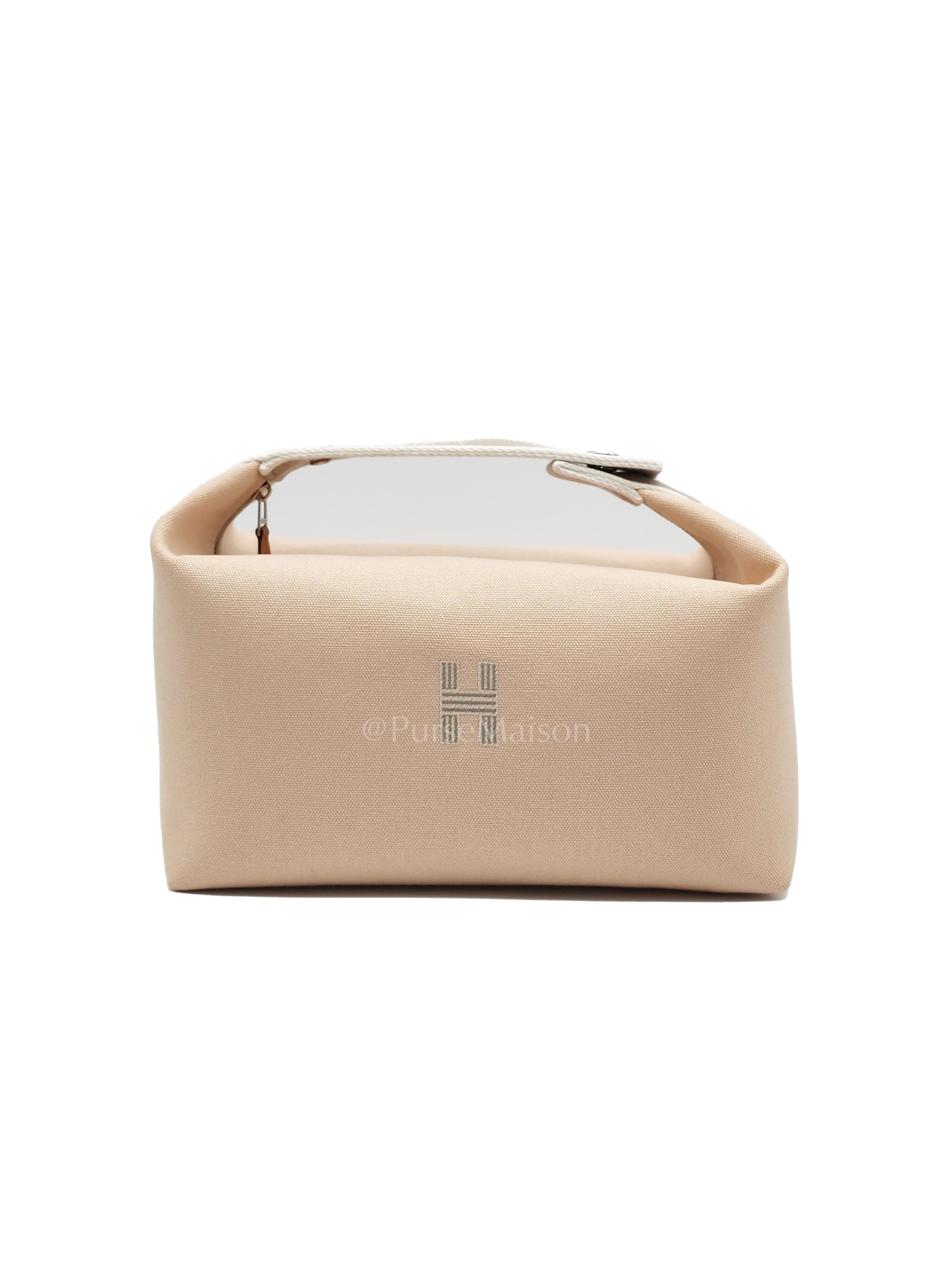 Bride A Bric GM Natural Cotton Vanity Case in Palladium Hardware | Purse Maison Luxury Bags Shop