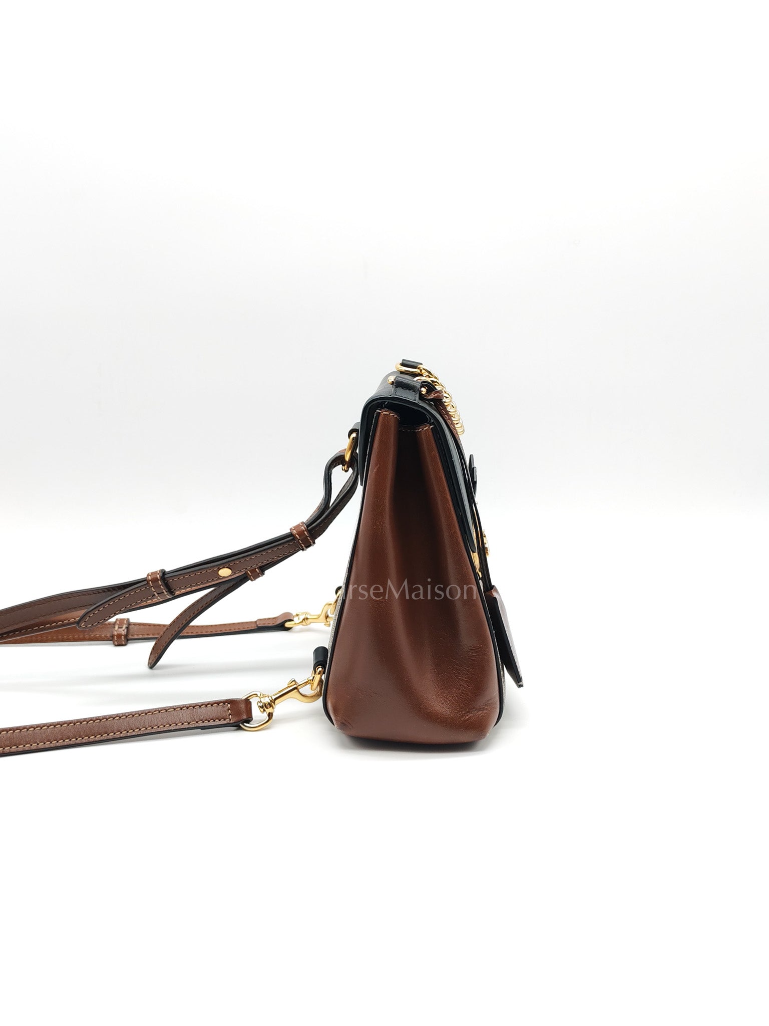 Padlock Mini Backpack in GG Supreme Canvas & Gold Hardware