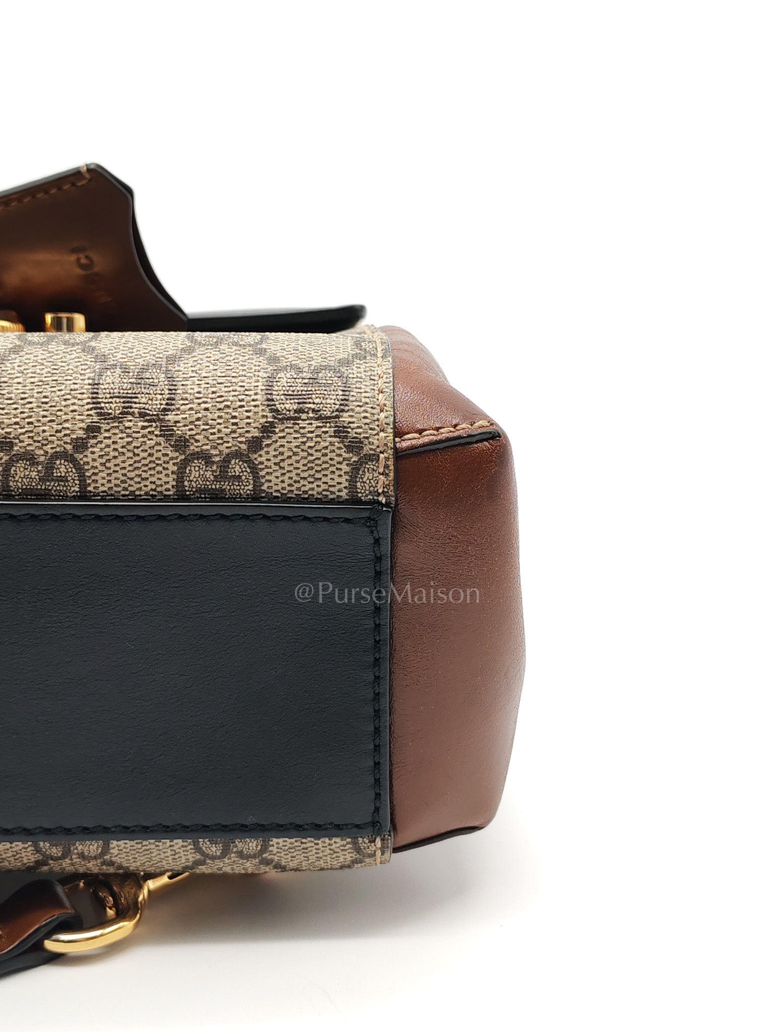 Padlock Mini Backpack in GG Supreme Canvas & Gold Hardware