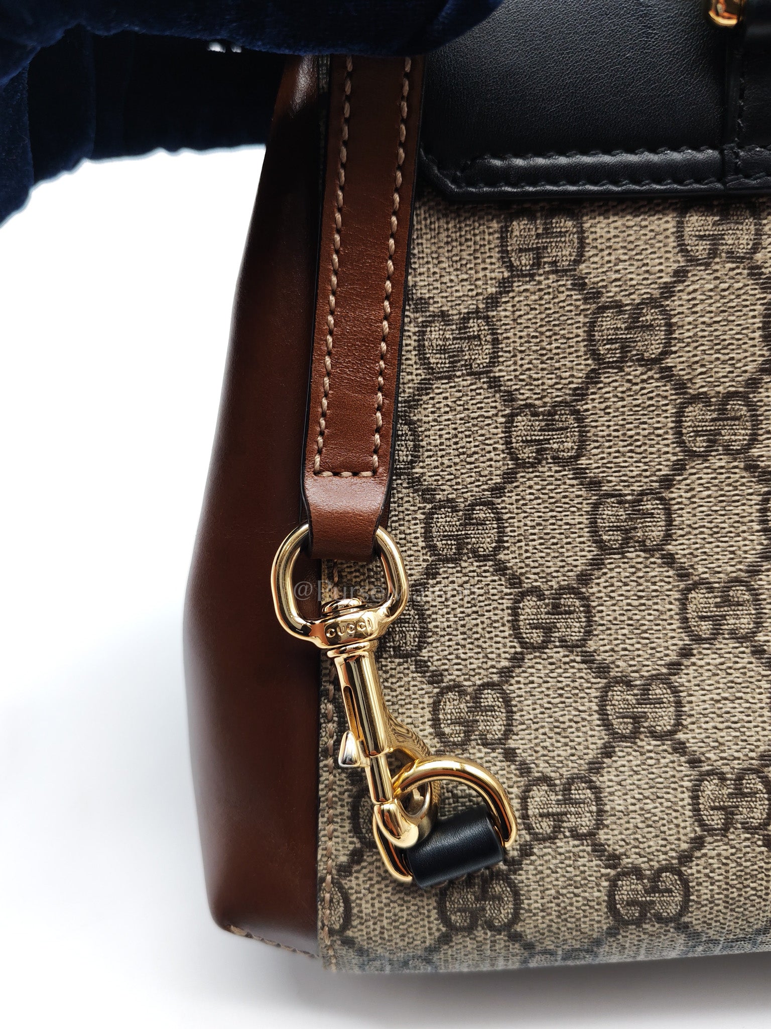 Padlock Mini Backpack in GG Supreme Canvas & Gold Hardware