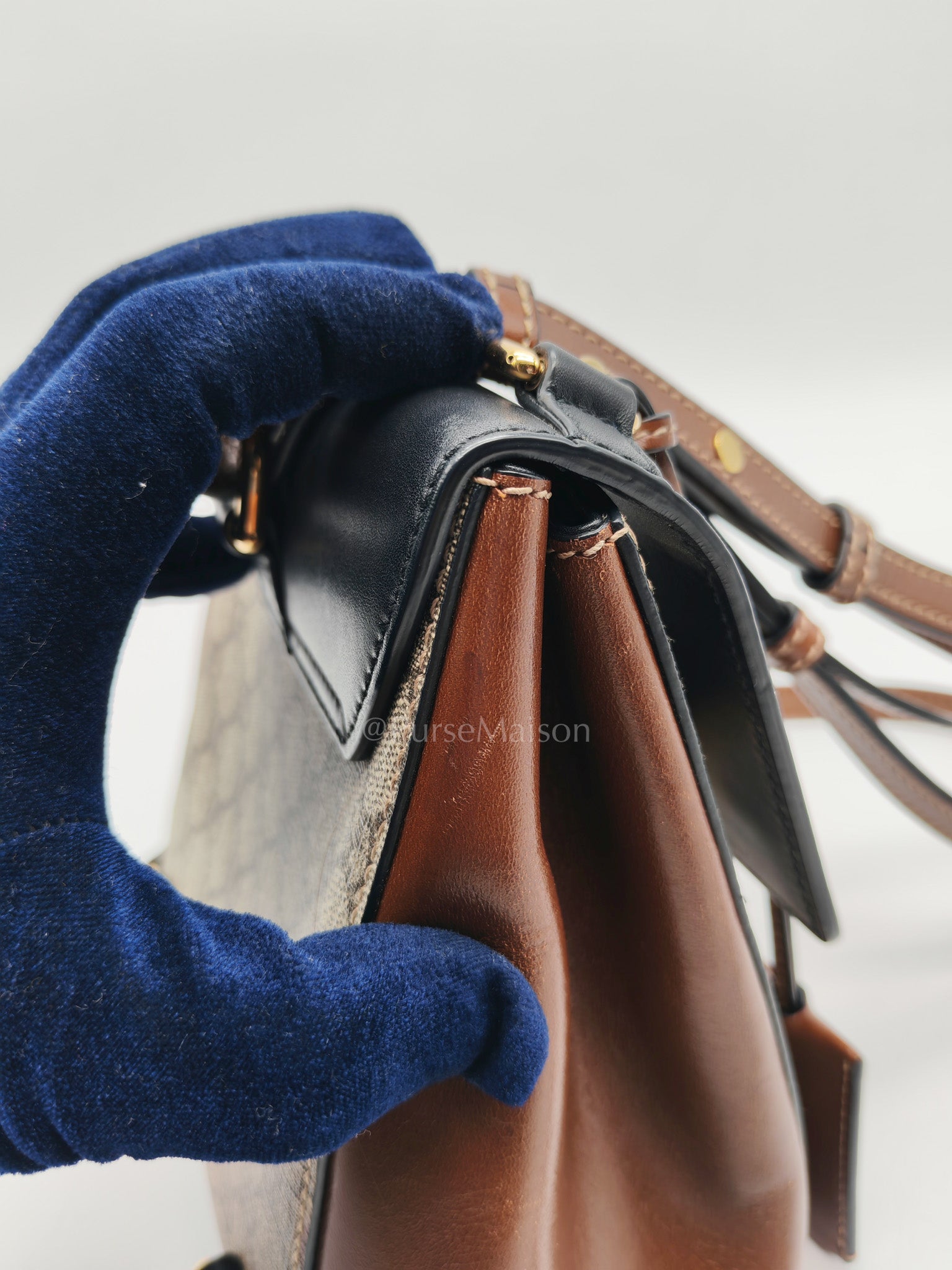 Padlock Mini Backpack in GG Supreme Canvas & Gold Hardware