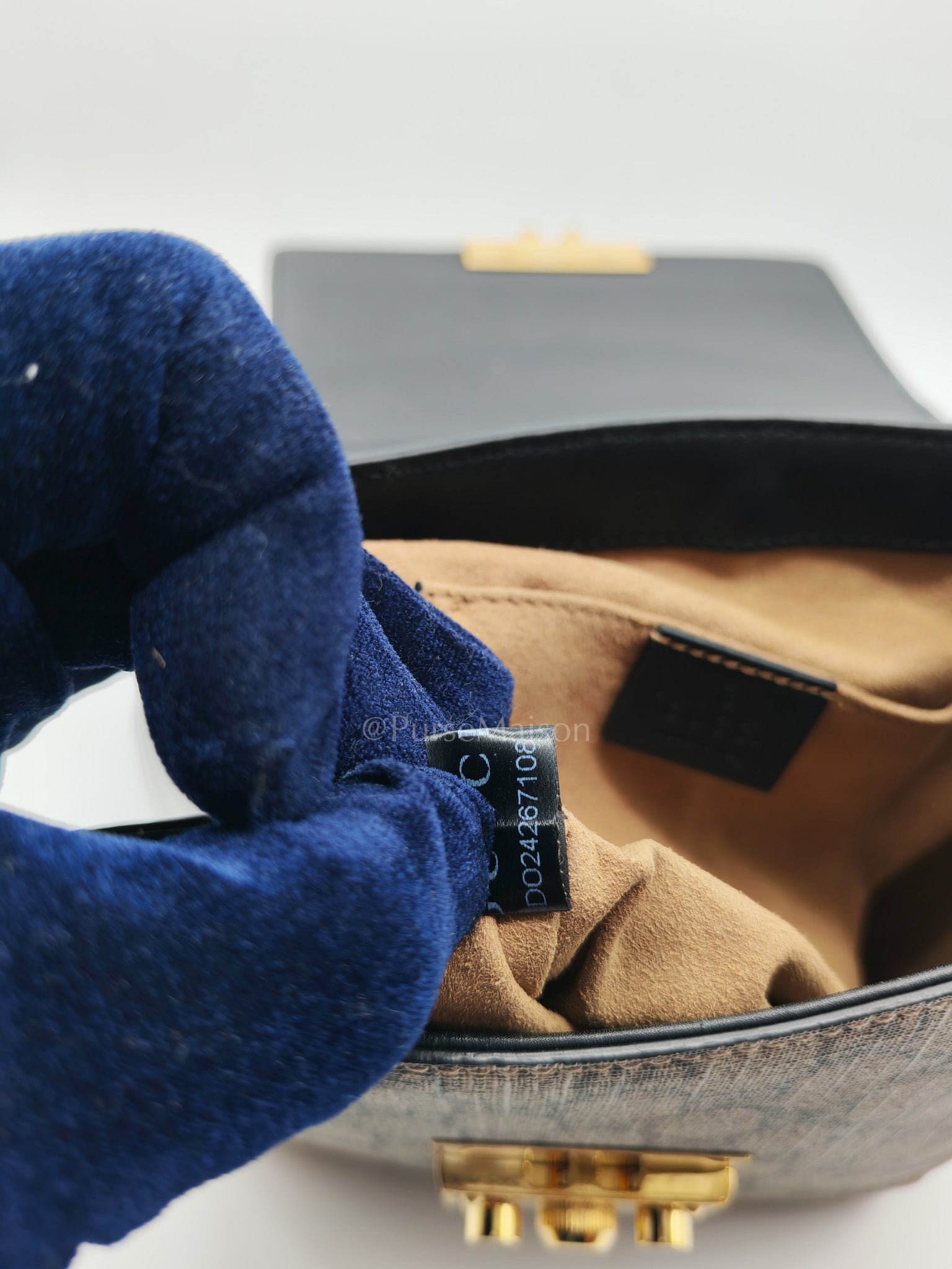 Padlock Mini Backpack in GG Supreme Canvas & Gold Hardware