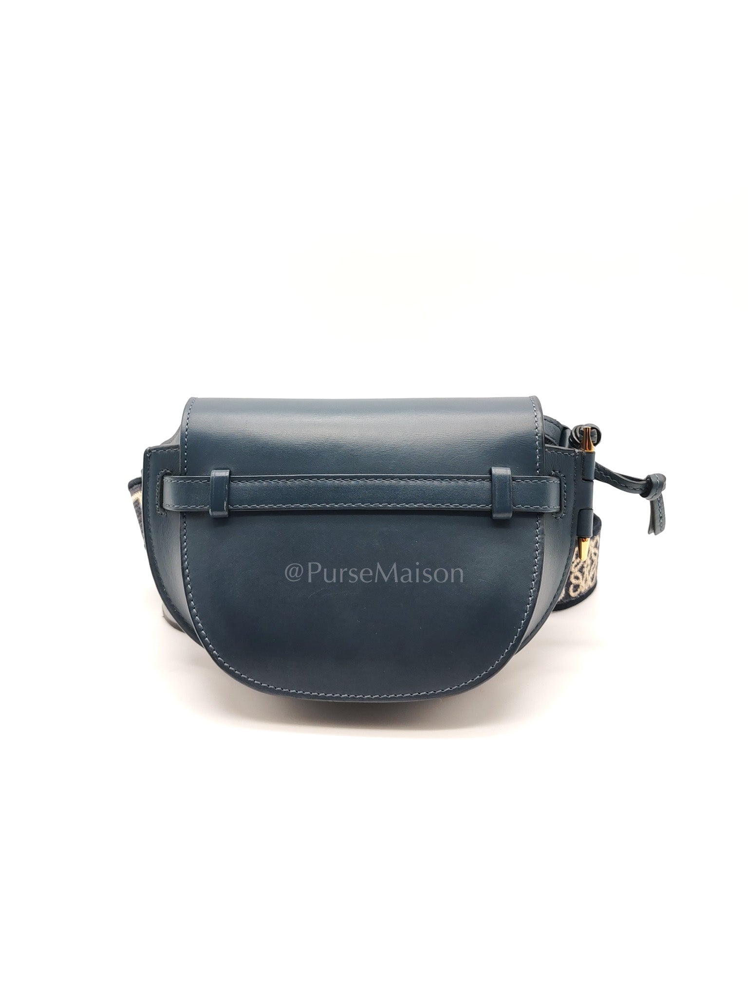 Bolso Gate Dual Bag Mini in Onyx Blue Smooth Calfskin Leather Crossbody Bag