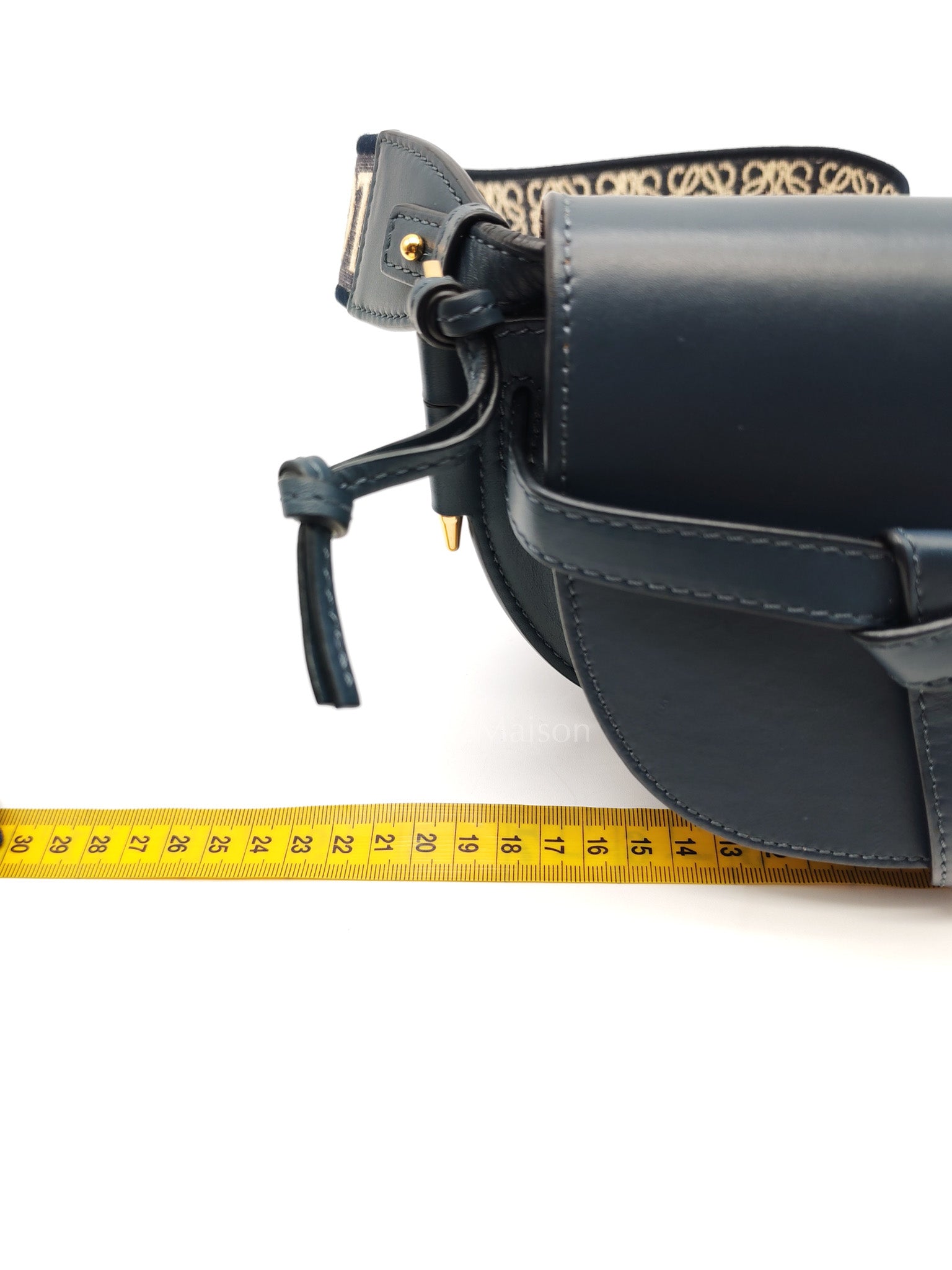 Bolso Gate Dual Bag Mini in Onyx Blue Smooth Calfskin Leather Crossbody Bag