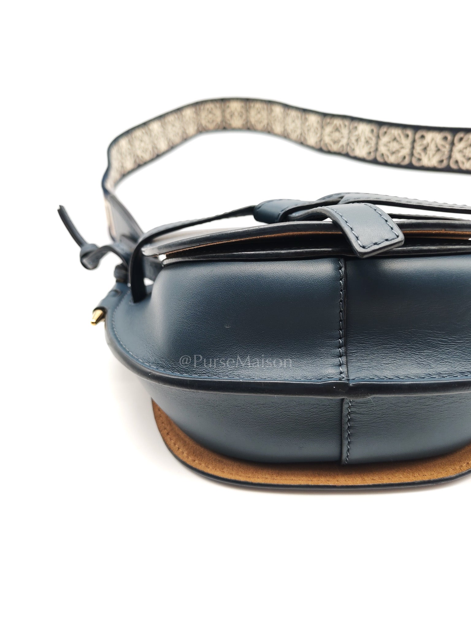 Bolso Gate Dual Bag Mini in Onyx Blue Smooth Calfskin Leather Crossbody Bag