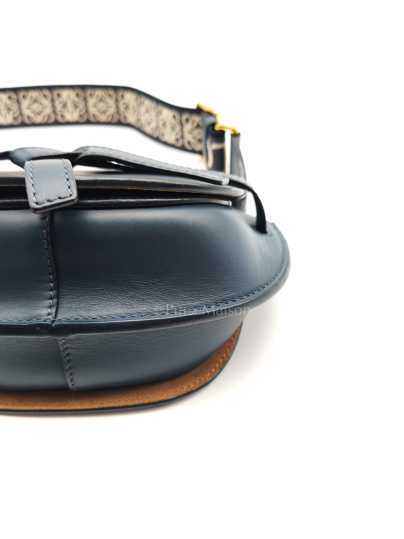 Bolso Gate Dual Bag Mini in Onyx Blue Smooth Calfskin Leather Crossbody Bag