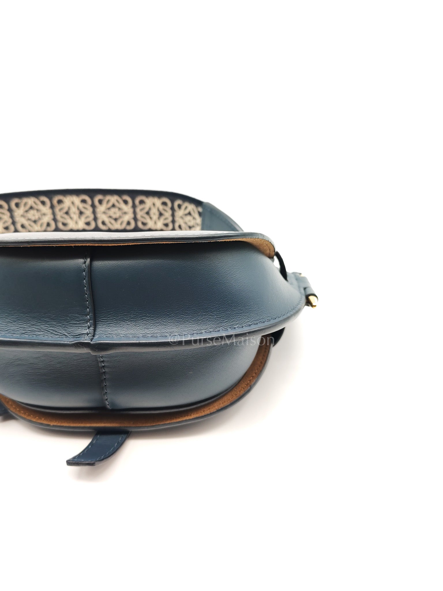 Bolso Gate Dual Bag Mini in Onyx Blue Smooth Calfskin Leather Crossbody Bag