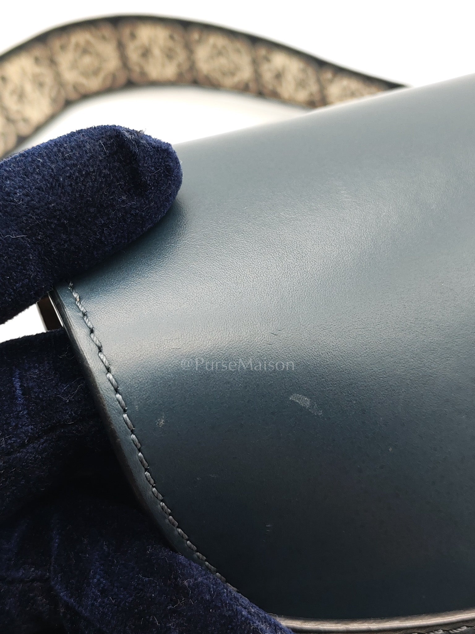 Bolso Gate Dual Bag Mini in Onyx Blue Smooth Calfskin Leather Crossbody Bag
