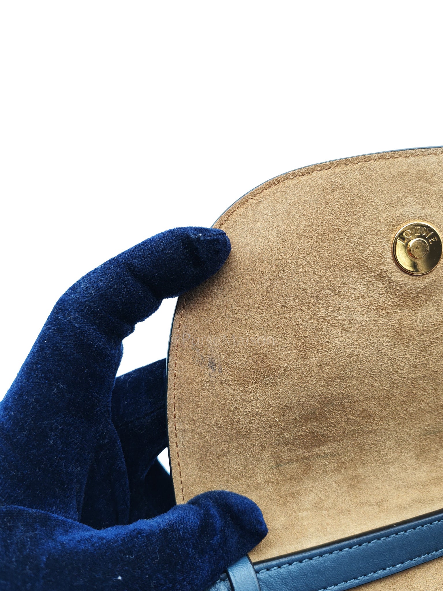 Bolso Gate Dual Bag Mini in Onyx Blue Smooth Calfskin Leather Crossbody Bag
