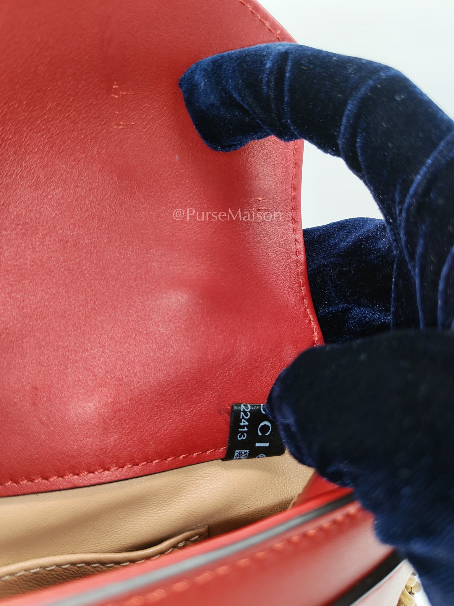 Broadway Pearl Studded Shoulder Bag in Red Prominent Crystal-Embellished Bee | Purse Maison Luxury Bags Shop