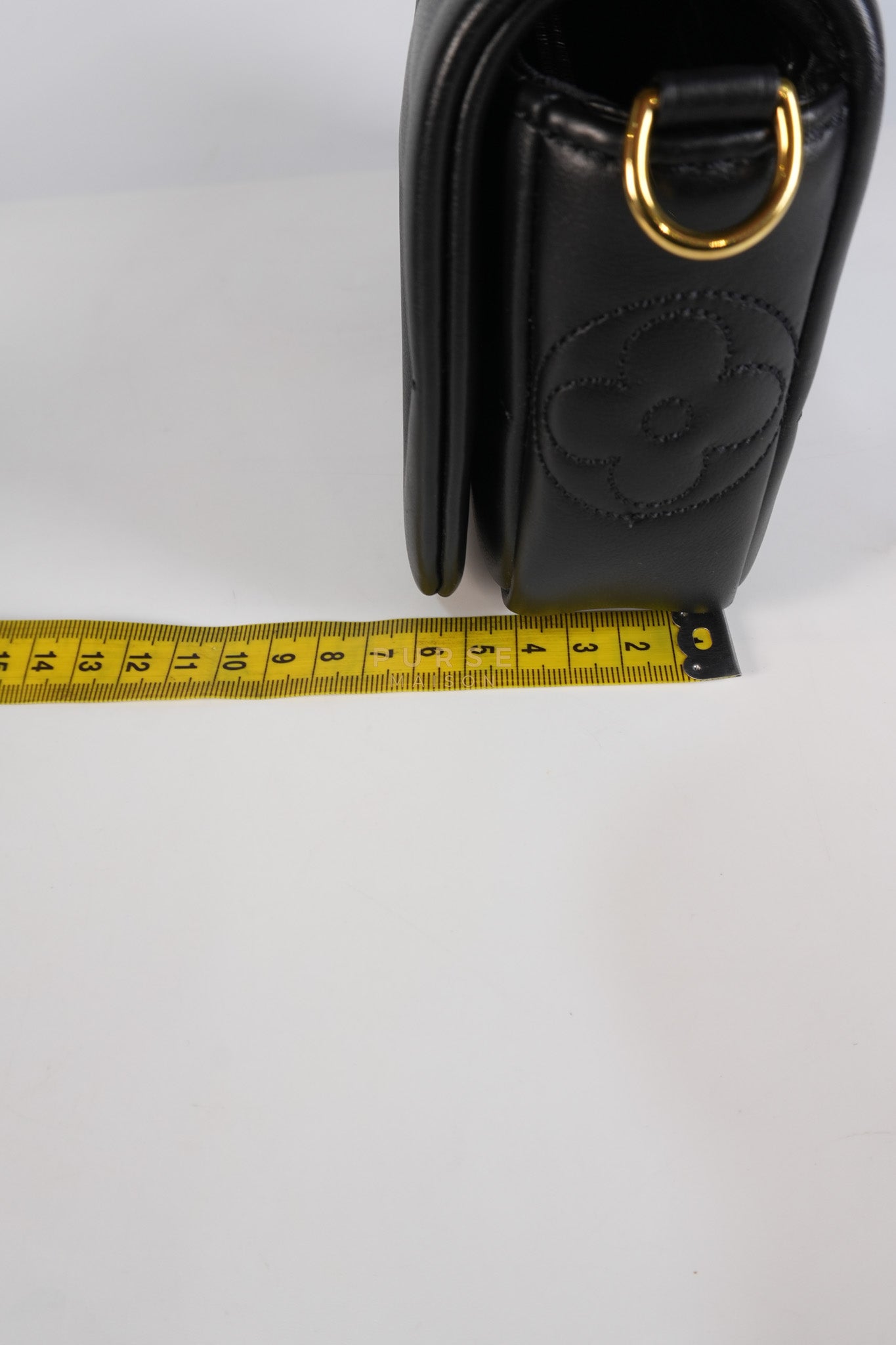 Bubble Gram Wallet on Strap 2Way Bag in Black Lambskin Leather & Gold Hardware | Purse Maison Luxury Bags Shop