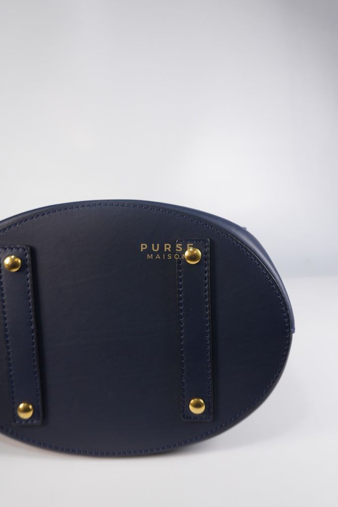 Bucket Bag Large in Navy Blue Leather | Purse Maison Luxury Bags Shop