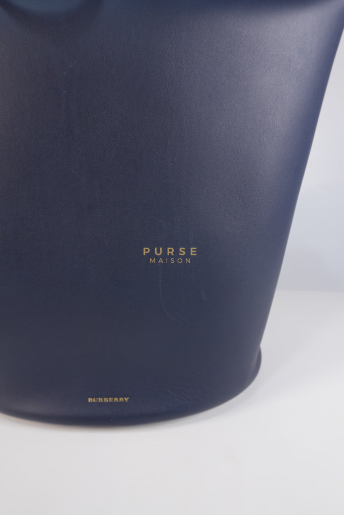Bucket Bag Large in Navy Blue Leather | Purse Maison Luxury Bags Shop