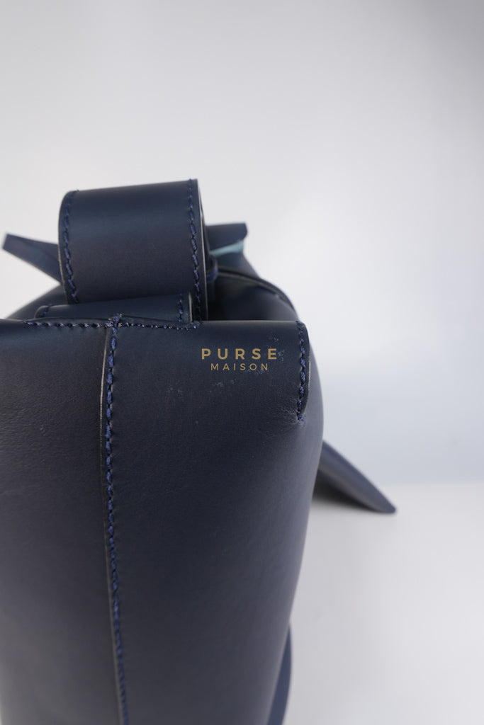 Bucket Bag Large in Navy Blue Leather | Purse Maison Luxury Bags Shop