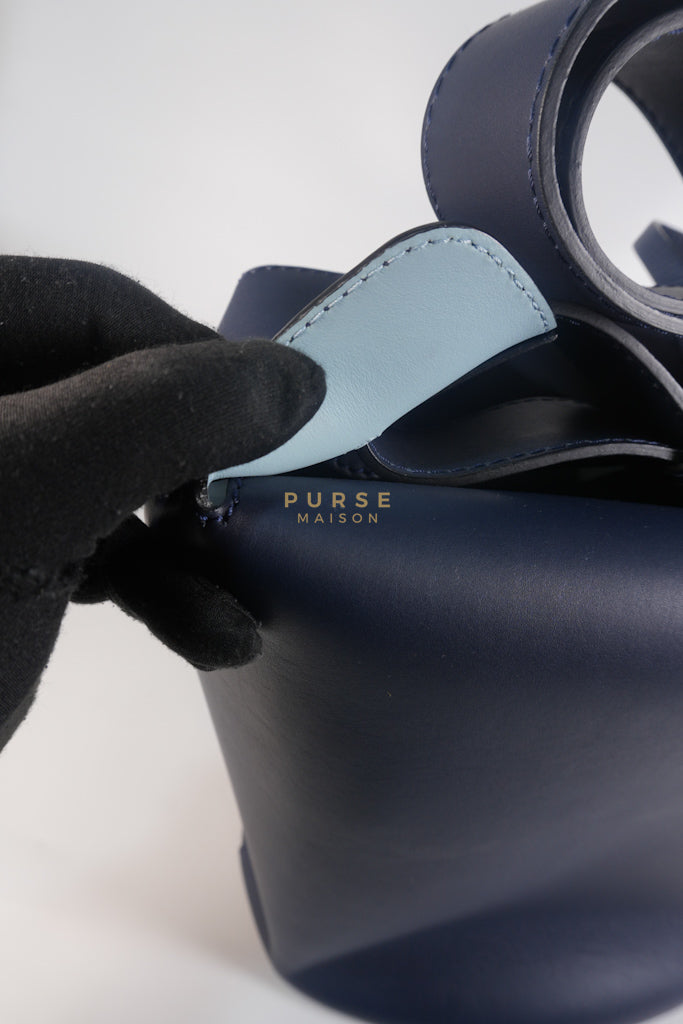 Bucket Bag Large in Navy Blue Leather | Purse Maison Luxury Bags Shop