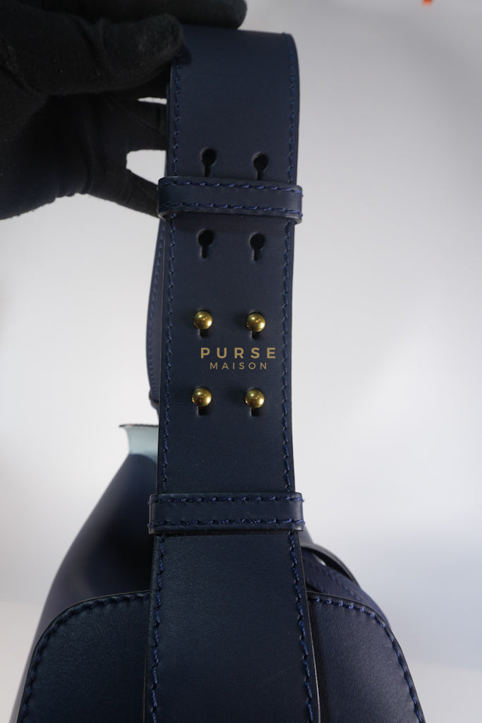 Bucket Bag Large in Navy Blue Leather | Purse Maison Luxury Bags Shop