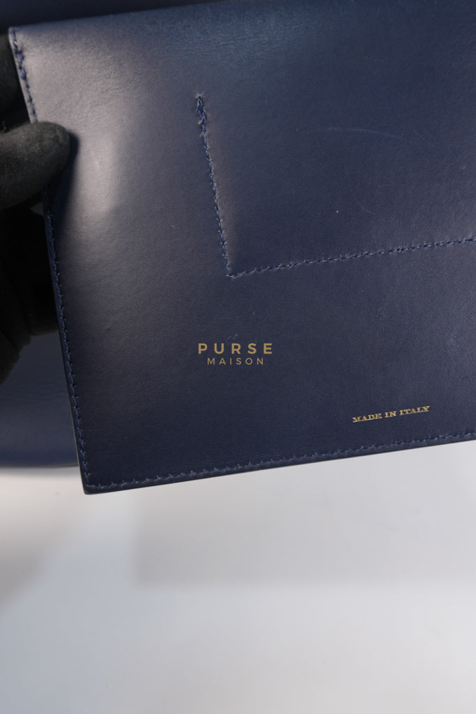 Bucket Bag Large in Navy Blue Leather | Purse Maison Luxury Bags Shop