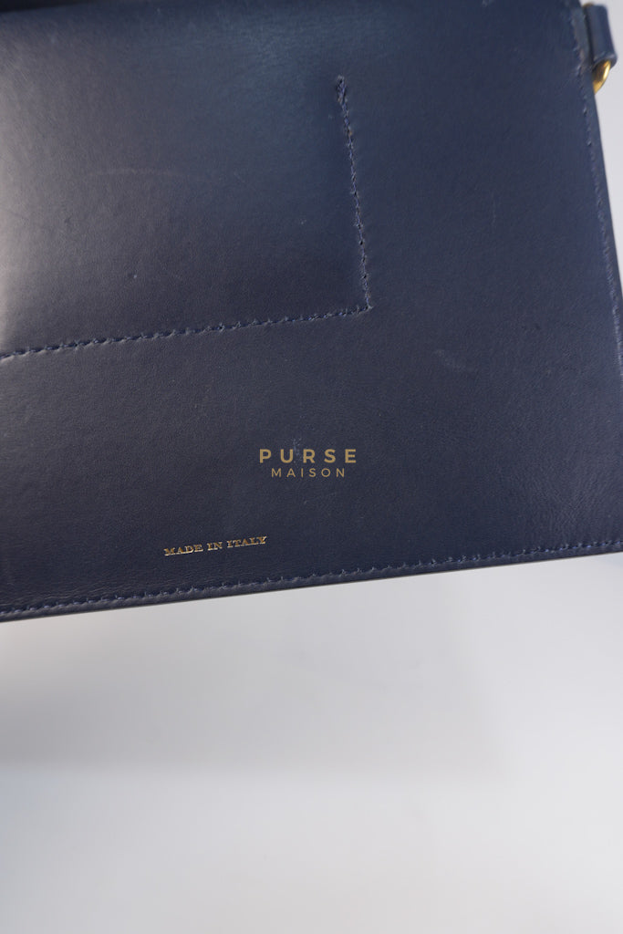 Bucket Bag Large in Navy Blue Leather | Purse Maison Luxury Bags Shop