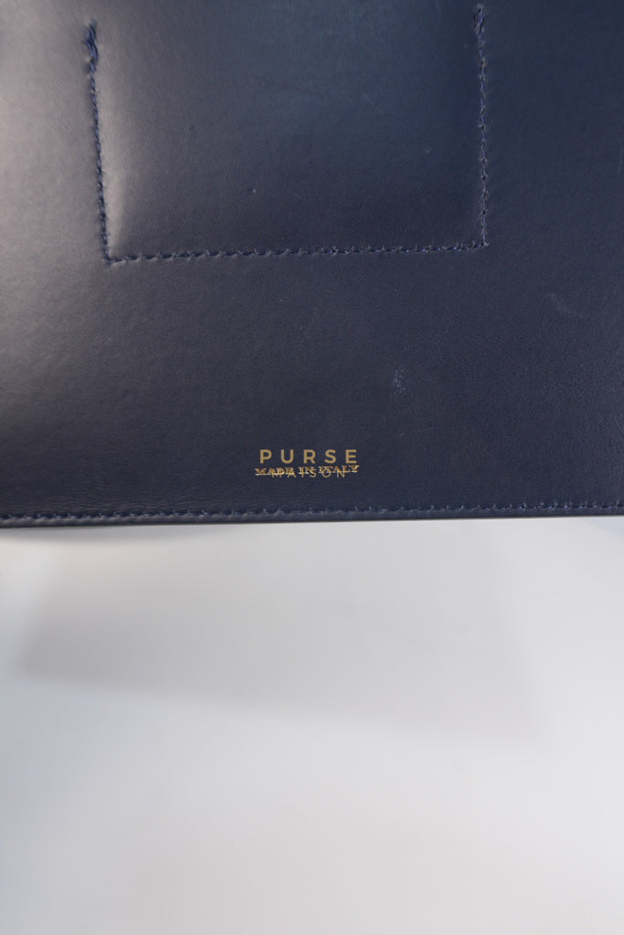 Bucket Bag Large in Navy Blue Leather | Purse Maison Luxury Bags Shop