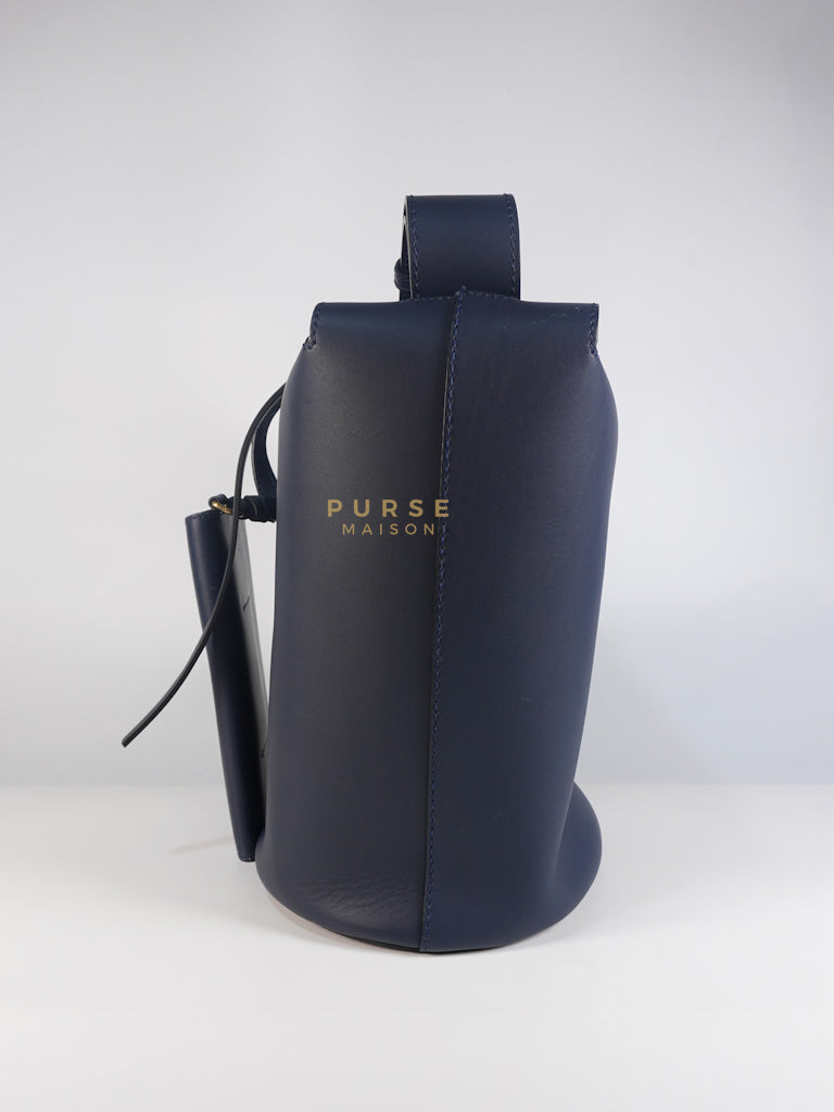 Bucket Bag Large in Navy Blue Leather | Purse Maison Luxury Bags Shop