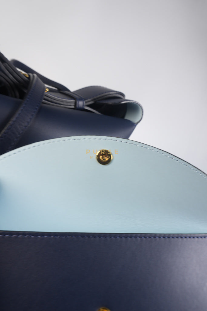 Bucket Bag Large in Navy Blue Leather | Purse Maison Luxury Bags Shop