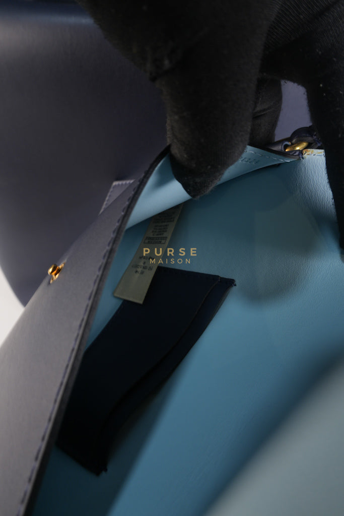 Bucket Bag Large in Navy Blue Leather | Purse Maison Luxury Bags Shop