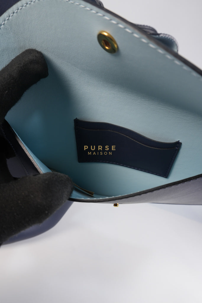 Bucket Bag Large in Navy Blue Leather | Purse Maison Luxury Bags Shop